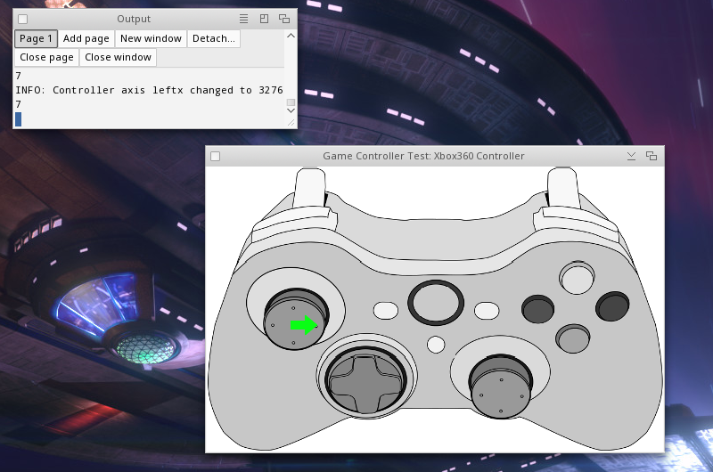 Using testgamecontroller to check the inputs work