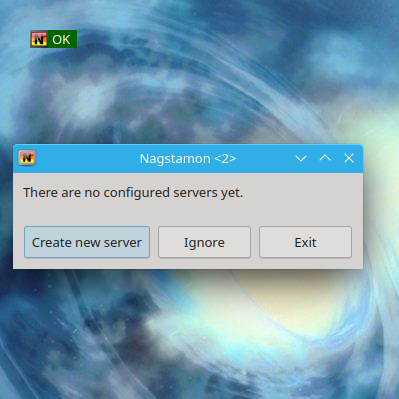 Error message showing no servers configured in Nagstamon
