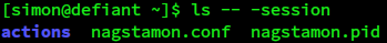 contents of the session directory